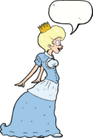 tecknad serie prinsessa med Tal bubbla png