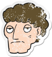 vinheta angustiada de um homem entediado de desenho animado png