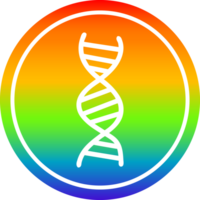 DNA chain circular icon with rainbow gradient finish png