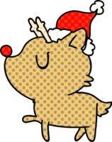 hand drawn christmas cartoon of kawaii deer png