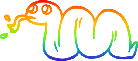 regenboog helling lijn tekening van een tekenfilm slang png