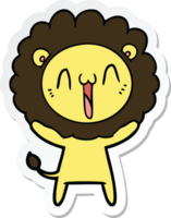 sticker of a happy cartoon lion png