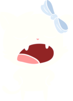 flat color style cartoon yawning cat png