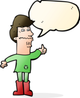 cartoon nervous man with speech bubble png