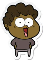 sticker of a cartoon happy man png