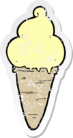 autocollant en détresse d'une glace de dessin animé png