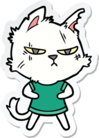 autocollant d'un chat de dessin animé dur png