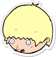 sticker of a cartoon shocked face png