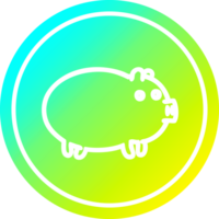 fat pig circular icon with cool gradient finish png