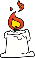 cartoon doodle candle burning png