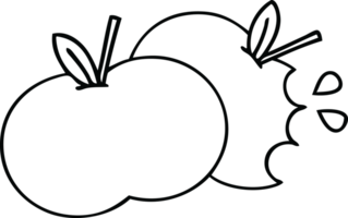 line drawing cartoon of a apples png
