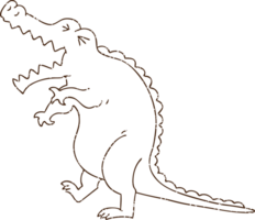 desenho de carvão de crocodilo rugindo png