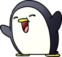 gradient cartoon illustration kawaii of a cute penguin png