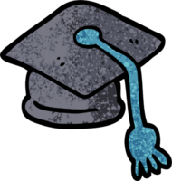 grunge textured illustration cartoon graduation hat png