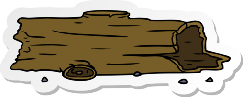 hand drawn sticker cartoon doodle of a tree log png