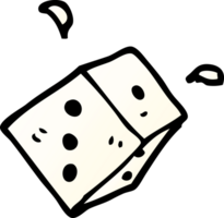 cartoon doodle rolling dice png