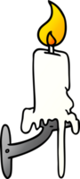 hand drawn gradient cartoon doodle of a candle stick png