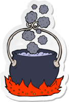 sticker of a cartoon witchs cauldron png