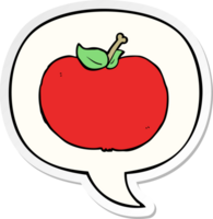 Karikatur Apfel mit Rede Blase Aufkleber png