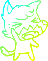 cold gradient line drawing of a angry cartoon fox png