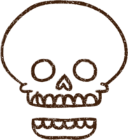 Spooky Skull Charcoal Drawing png