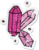 hand drawn distressed sticker cartoon doodle of crystal gems png