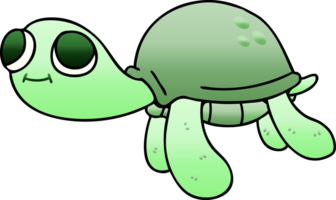 gradient shaded quirky cartoon turtle png