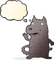 cartoon happy dog with thought bubble png