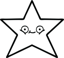 linha desenhando desenho animado do uma Estrela peixe png