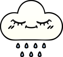 pente ombragé dessin animé de une pluie nuage png