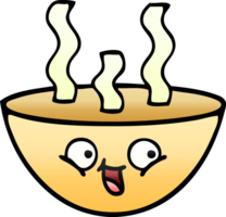 gradient shaded cartoon of a bowl of hot soup png