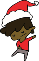 hand drawn christmas cartoon of kawaii boy png