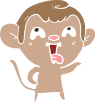 singe de dessin animé de style plat couleur fou png