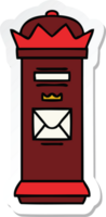 sticker of a cute cartoon post box png