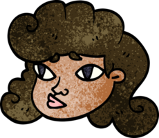 cartoon doodle female face png