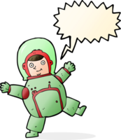 astronaute de dessin animé avec bulle de dialogue png