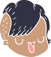 rosto feminino de desenho animado de estilo de cor plana png