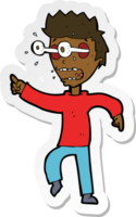 sticker of a cartoon man with popping out eyes png