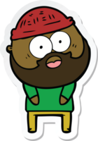 sticker of a cartoon bearded man png