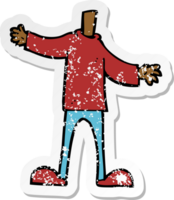 retro distressed sticker of a cartoon body png