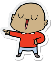 sticker van een happy cartoon kale man png