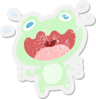 cartoon frog frightened grunge sticker png