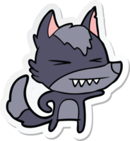 sticker of a angry wolf cartoon png