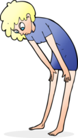 cartoon woman looking at her feet png