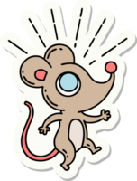 sticker of a tattoo style mouse character png