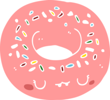 donut de dibujos animados de estilo de color plano png