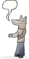 cartone animato lupo uomo con discorso bolla png