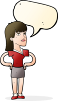 cartoon woman with hands on hips with speech bubble png