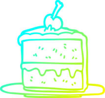 cold gradient line drawing of a cartoon chocolate cake png