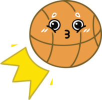 plat Couleur rétro dessin animé de une basketball png